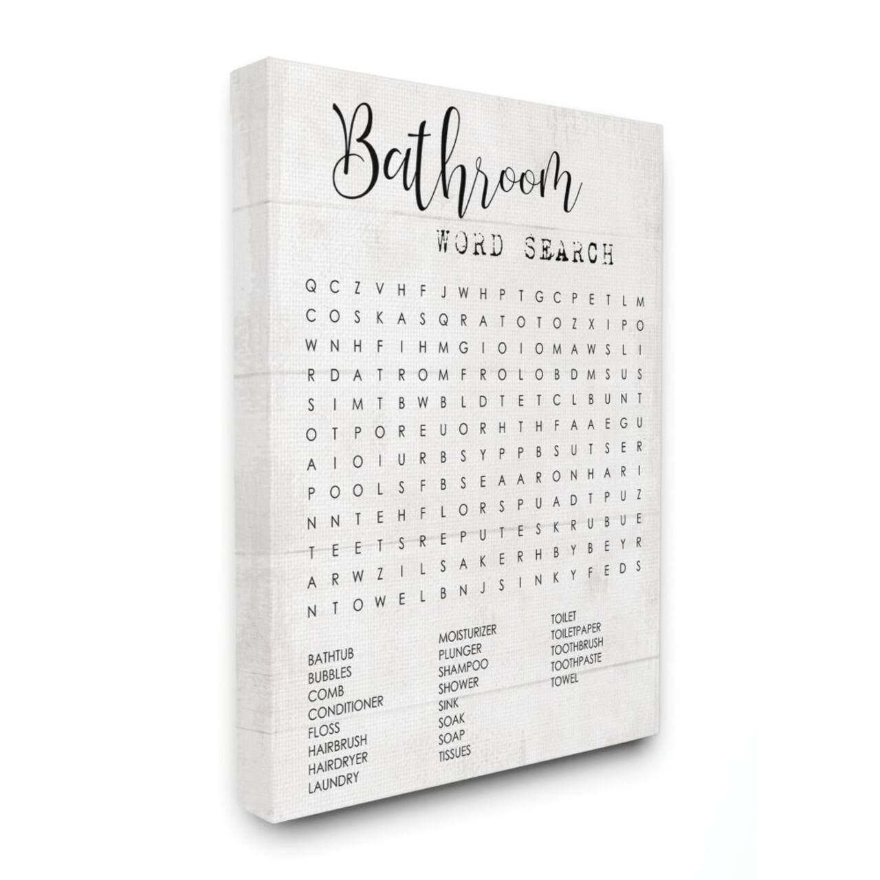 Stupell Industries Bathroom Word Search Wall Art